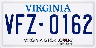VA license plate VFZ0162