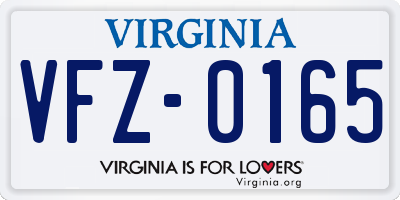 VA license plate VFZ0165