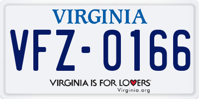 VA license plate VFZ0166