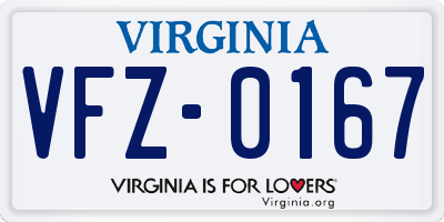 VA license plate VFZ0167