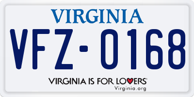 VA license plate VFZ0168