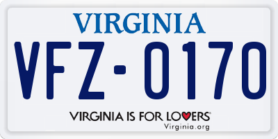 VA license plate VFZ0170