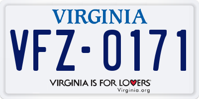 VA license plate VFZ0171