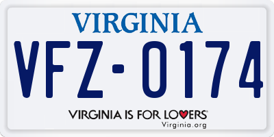 VA license plate VFZ0174
