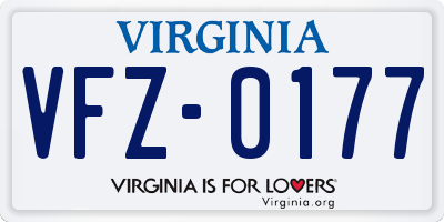 VA license plate VFZ0177