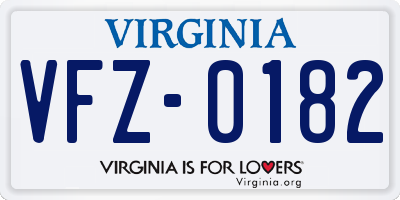 VA license plate VFZ0182