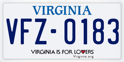 VA license plate VFZ0183