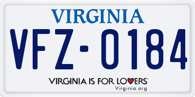 VA license plate VFZ0184