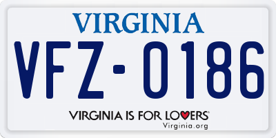 VA license plate VFZ0186