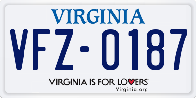 VA license plate VFZ0187