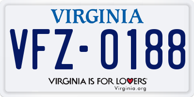 VA license plate VFZ0188