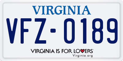 VA license plate VFZ0189