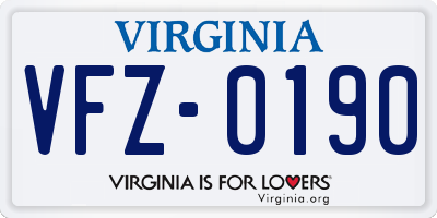 VA license plate VFZ0190