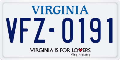 VA license plate VFZ0191