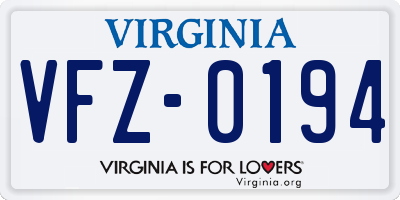 VA license plate VFZ0194