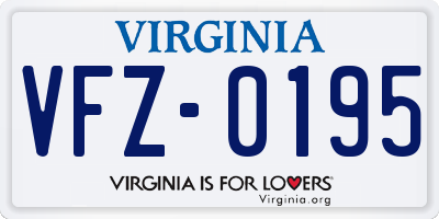 VA license plate VFZ0195