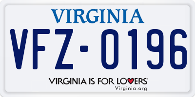 VA license plate VFZ0196