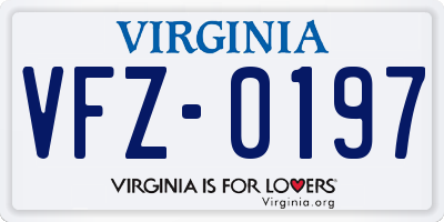 VA license plate VFZ0197