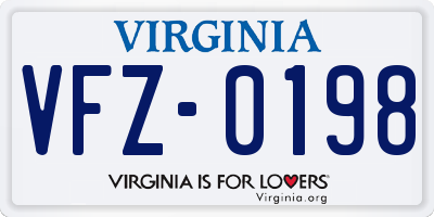 VA license plate VFZ0198