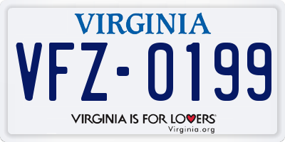 VA license plate VFZ0199