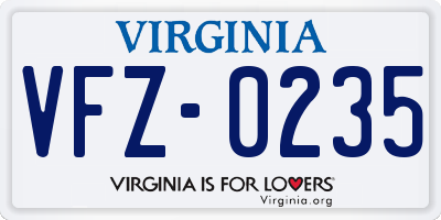 VA license plate VFZ0235