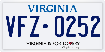 VA license plate VFZ0252