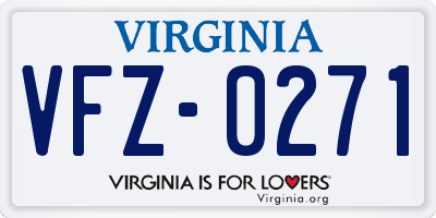 VA license plate VFZ0271