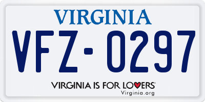VA license plate VFZ0297