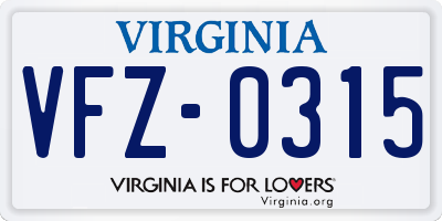 VA license plate VFZ0315