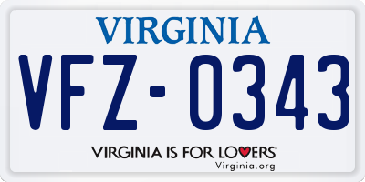 VA license plate VFZ0343