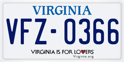 VA license plate VFZ0366
