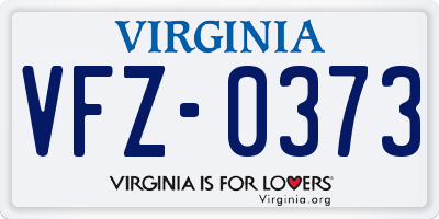 VA license plate VFZ0373