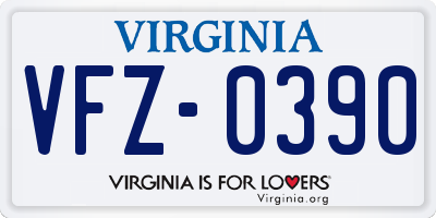 VA license plate VFZ0390