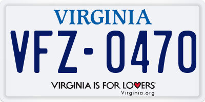 VA license plate VFZ0470