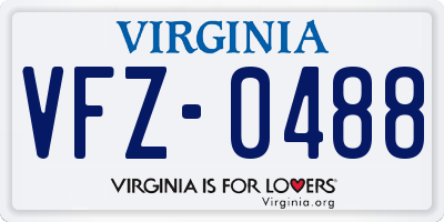 VA license plate VFZ0488