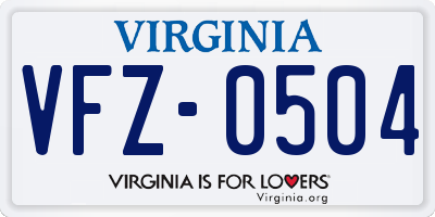 VA license plate VFZ0504