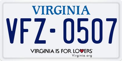 VA license plate VFZ0507