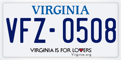 VA license plate VFZ0508