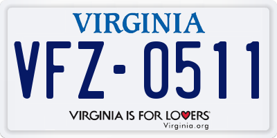 VA license plate VFZ0511
