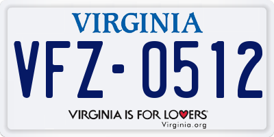 VA license plate VFZ0512