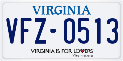 VA license plate VFZ0513