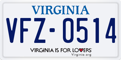 VA license plate VFZ0514