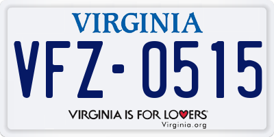 VA license plate VFZ0515