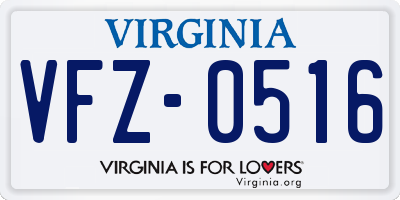VA license plate VFZ0516
