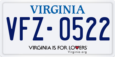 VA license plate VFZ0522