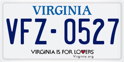VA license plate VFZ0527