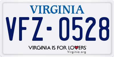 VA license plate VFZ0528