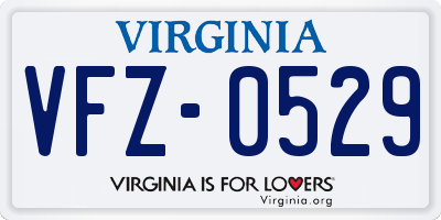 VA license plate VFZ0529
