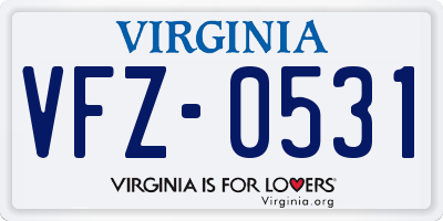 VA license plate VFZ0531