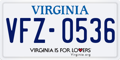 VA license plate VFZ0536